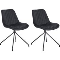 Esszimmerstuhl 2er Set Schwarz Samt mit Metallbeinen Glamourös Retro Wohnzimmer Essbereich Flur Diele Möbel Ausstattung Sitzmöbel Esszimmerstuhl 2er Set Schwarz Samt mit Metallbeinen Glamourös Retro Wohnzimmer Essbereich Flur Diele Möbel Ausstattung Sitzmöbel von BELIANI