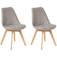 Esszimmerstuhl 2er Set Taupe Samtstoff Retro Modern mit Hellen Holzbeinen Schlafzimmer Büro Wohnzimmer Esszimmer Flur Ausstattung Sitzmöbel Esszimmerstuhl 2er Set Taupe Samtstoff Retro Modern mit Hellen Holzbeinen Schlafzimmer Büro Wohnzimmer Esszimmer Flur Ausstattung Sitzmöbel von BELIANI