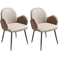 Esszimmerstuhl 2er Set Taupe Stoff mit Armlehnen aus Samt Gepolstert Rundes Design Eleganter Moderner Stil Stühle für Esszimmer Küche Esszimmerstuhl 2er Set Taupe Stoff mit Armlehnen aus Samt Gepolstert Rundes Design Eleganter Moderner Stil Stühle für Esszimmer Küche von BELIANI