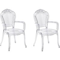 Esszimmerstuhl 2er Set Transparent Kunststoff Elegant von BELIANI
