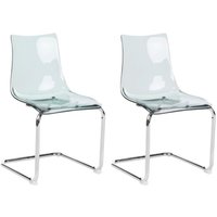 Esszimmerstuhl 2er Set Transparent Schwarz aus Kunststoff Freischwinger Durchsichtig Modernes Design Plastikstühle Esszimmer Küche von BELIANI