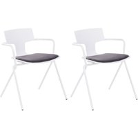Esszimmerstuhl 2er Set Weiß / Schwarz aus Kunststoff mit Kunstleder Sitz Modernes Design Plastikstühle Esszimmer Küche Esszimmerstuhl 2er Set Weiß / Schwarz aus Kunststoff mit Kunstleder Sitz Modernes Design Plastikstühle Esszimmer Küche von BELIANI
