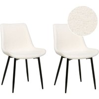 Esszimmerstuhl 2er Set Weiß Bouclé Stoffbezug mit Schwarzen Beinen aus Metall Modern Wohnzimmer Esszimmer Küche Ausstattung Möbel Esszimmerstuhl 2er Set Weiß Bouclé Stoffbezug mit Schwarzen Beinen aus Metall Modern Wohnzimmer Esszimmer Küche Ausstattung Möbel von BELIANI
