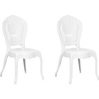 Esszimmerstuhl 2er Set Weiß Kunststoff Retro/Modern Esszimmerstuhl 2er Set Weiß Kunststoff Retro/Modern von BELIANI