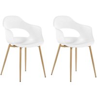 Esszimmerstuhl 2er Set Weiß Kunststoff mit Metallgestell Modern Skandinavisch Wohnzimmer Esszimmer Flur Diele Ausstattung Sitzmöbel Esszimmerstuhl 2er Set Weiß Kunststoff mit Metallgestell Modern Skandinavisch Wohnzimmer Esszimmer Flur Diele Ausstattung Sitzmöbel von BELIANI