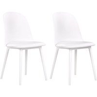 Beliani - Esszimmerstuhl 2er Set Weiß Kunststoff mit Sitzpolster Hoher Rückenlehne Ohne Armlehnen Modern Wohnzimmer Essbereich Flur Diele Ausstattung Beliani - Esszimmerstuhl 2er Set Weiß Kunststoff mit Sitzpolster Hoher Rückenlehne Ohne Armlehnen Modern Wohnzimmer Essbereich Flur Diele Ausstattung von BELIANI