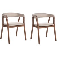 Esszimmerstuhl 2er Set beige Polyester Stoffbezug dunkler Holzbeine aus Gummibaum im Traditioneller Retro-Stil für Wohnzimmer Esstisch Esszimmerstuhl 2er Set beige Polyester Stoffbezug dunkler Holzbeine aus Gummibaum im Traditioneller Retro-Stil für Wohnzimmer Esstisch von BELIANI