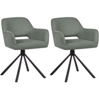 Esszimmerstuhl 2er Set drehbar LOURES Dunkelgrün Esszimmerstuhl 2er Set drehbar LOURES Dunkelgrün von BELIANI