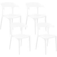 Esszimmerstuhl 4er Set Weiß Kunststoff Stapelbar Skandi Modern für Innen- und Außenbereich Garten Terrasse Balkon Wohnzimmer Esszimmer Esszimmerstuhl 4er Set Weiß Kunststoff Stapelbar Skandi Modern für Innen- und Außenbereich Garten Terrasse Balkon Wohnzimmer Esszimmer von BELIANI