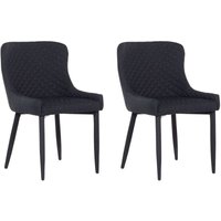 Esszimmerstuhl Schwarz 2er Set aus Polyester und Metall mit luxuriöser Ausstrahlung Klassisches Design von BELIANI