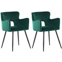 Esszimmerstuhl Smaragdgrün Polsterbezug mit Armlehnen vier stabilen Beinen Wohnzimmer Esszimmer Küche Elegant Klassisch Esszimmerstuhl Smaragdgrün Polsterbezug mit Armlehnen vier stabilen Beinen Wohnzimmer Esszimmer Küche Elegant Klassisch von BELIANI