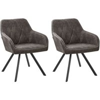 Esszimmerstuhl 2er Set Grau Polsterbezug Modern/Retro von BELIANI