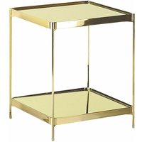 Beistelltisch Gold Metall Glas 41 x 41 cm Klassisch Elegant Multifunktional Wohnzimmer - Gold von BELIANI