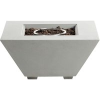Feuerstelle Hellgrau mit Gas 86 x 86 x 42 cm Quadratisch aus GRC Glasfaserverstärkter Beton Garten Terrasse Outdoor von BELIANI
