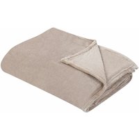 Beliani - Kuscheldecke Beige Polyester Stoff 200 x 220 cm Einfarbig Modern Überwurf für Bett Sofa Couch Sessel Erwachsene Kinder Wohnzimmer von BELIANI