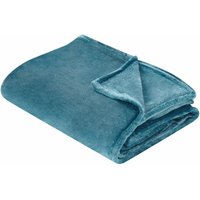 Beliani - Kuscheldecke Blau Polyester Stoff 200 x 220 cm Einfarbig Modern Überwurf für Bett Sofa Couch Sessel Erwachsene Kinder Wohnzimmer von BELIANI