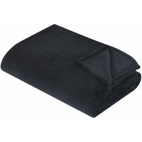 Beliani - Kuscheldecke Schwarz Polyester Stoff 150 x 200 cm Einfarbig Modern Überwurf für Bett Sofa Couch Sessel Erwachsene Wohnzimmer Schlafzimmer von BELIANI