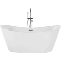 Freistehende Badewanne Weiß Sanitäracryl Oval 150 x 75 cm Modern - Silber von BELIANI