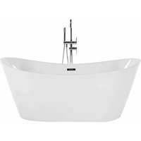Freistehende Badewanne Weiß Sanitäracryl Oval 180 x 78 cm Modern - Silber von BELIANI