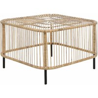 Garten Beistelltisch Naturfarben Rattan Quadratisch 67x67 cm Geflochten Boho-Stil Couchtisch Wohnzimmertisch Sofatisch Outoor Terrasse Balkon von BELIANI