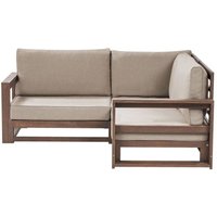 Garten Ecksofa 2-Sitzer TIMOR modular zertifiziertes Akazienholz Dunkelbraun von BELIANI