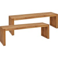 Gartenbank 2er Set Hellbraun Akazienholz U-Form 150 cm Ohne Lehne Rustikal Modern Outdoor Terrasse Garten Ausstattung Holz-Sitzbank Gartenbank 2er Set Hellbraun Akazienholz U-Form 150 cm Ohne Lehne Rustikal Modern Outdoor Terrasse Garten Ausstattung Holz-Sitzbank von BELIANI