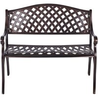 Beliani - Gartenbank Braun Aluminium 104 cm mit Hoher Rückenlehne Französischer Vintage Stil Antik-Optik Outdoor Balkon Terrasse Garten Ausstattung von BELIANI