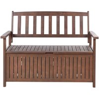 Gartenbank Dunkelbraun Akazienholz 120 cm mit Armlehnen Stauraum Modern Rustikal Garten Terrasse Wintergarten Ausstattung Sitzmöbel Outdoor Gartenbank Dunkelbraun Akazienholz 120 cm mit Armlehnen Stauraum Modern Rustikal Garten Terrasse Wintergarten Ausstattung Sitzmöbel Outdoor von BELIANI