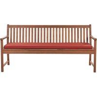 Gartenbank mit Auflage Dunkelrot Akazienholz 180 cm Landhausstil Gartenausstattung Balkon Terrasse Garten von BELIANI