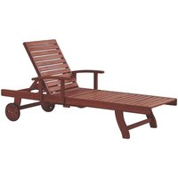 Beliani - Gartenliege Dunkelbraun Akazienholz verstellbar rollbar modern Terrasse Garten Balkonmöbel von BELIANI