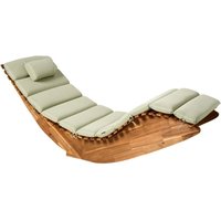 Sonnenliege mit Kissen BRESCIA PREMIUM Akazienholz Hellgrün Sonnenliege mit Kissen BRESCIA PREMIUM Akazienholz Hellgrün von BELIANI