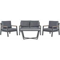 Gartenset / Loungeset Dunkelgrau 4-Sitzer mit Gartentisch aus Aluminium Sofa Sessel Inkl. Auflagen Polyester Terrasse Outdoor Modern Gartenset / Loungeset Dunkelgrau 4-Sitzer mit Gartentisch aus Aluminium Sofa Sessel Inkl. Auflagen Polyester Terrasse Outdoor Modern von BELIANI
