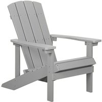 Beliani - Gartenstuhl Hellgrau Kunstholz breite Armlehnen Muskoka Adirondack Stil Terrasse Outdoor Beliani - Gartenstuhl Hellgrau Kunstholz breite Armlehnen Muskoka Adirondack Stil Terrasse Outdoor von BELIANI