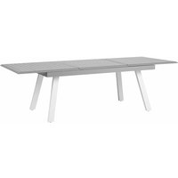 Gartentisch Grau / Weiß Aluminium 175/255x100 cm Ausziehbar Modernes Design - Grau von BELIANI