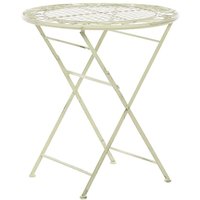 Beliani - Gartentisch Hellgrün Metall Rund Klappbar 70 cm Balkon Terrasse Garten Romantisch von BELIANI