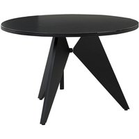 Gartentisch Schwarz Aluminium ⌀ 110 cm für 4 Personen Keramikglasplatte Rund X-Beine Outdoor Terrasse Balkon Möbel Garten Ausstattung von BELIANI