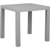 Beliani - Gartentisch hellgrau Rattanoptik quadratisch 80 x 80 cm Outdoor von BELIANI