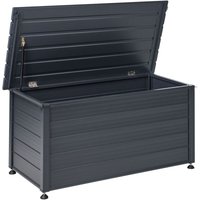 Gartentruhe 330L Dunkelgrau Aluminium Wasserfest mit Schloss Abschließbar Holzoptik Kissenbox Auflagenbox Aufbewahrungsbox Gartenbox Terrasse Gartentruhe 330L Dunkelgrau Aluminium Wasserfest mit Schloss Abschließbar Holzoptik Kissenbox Auflagenbox Aufbewahrungsbox Gartenbox Terrasse von BELIANI