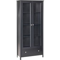 Glasvitrine Schwarz 180 x 80 cm mit 4 Fächern 1 Schublade Skandi Stil Stauraum Aufbewahrung Vitrine für Wohnzimmer Esszimmer Küche Glasvitrine Schwarz 180 x 80 cm mit 4 Fächern 1 Schublade Skandi Stil Stauraum Aufbewahrung Vitrine für Wohnzimmer Esszimmer Küche von BELIANI