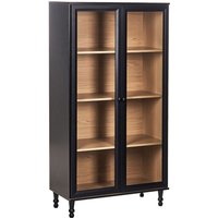 Glasvitrine Schwarz u. Heller Holzfarbton 80 cm Breit mit 4 Fächern Skandi Stil Stauraum Aufbewahrung Vitrine für Wohnzimmer Esszimmer Küche Glasvitrine Schwarz u. Heller Holzfarbton 80 cm Breit mit 4 Fächern Skandi Stil Stauraum Aufbewahrung Vitrine für Wohnzimmer Esszimmer Küche von BELIANI