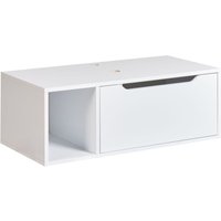 Beliani - Hänge Waschbeckenunterschrank Weiß MDP-Platte 80x40 cm mit Klappe Regal Modern Bad-Unterschrank für Aufsatzwaschbecken Schmal Wandmontage von BELIANI