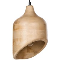 Hängelampe Hellbraun aus Holz Rundes Design Modern Boho Stil Hängeleuchte Pendelleuchte Esszimmerlampe Esstischlampe Wohnzimmerlampe von BELIANI