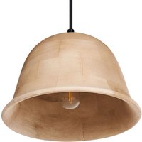 Hängelampe Hellbraun aus Holz Rundes Design Modern Boho Stil Hängeleuchte Pendelleuchte Esszimmerlampe Esstischlampe Wohnzimmerlampe von BELIANI