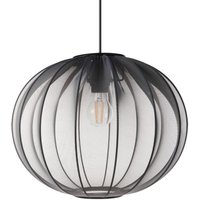 Hängelampe Schwarz Nylon Stoffschirm Kugelform Rund Geriffelt 1-Flammig Rillen Optik Modern Beleuchtung für Esszimmer Schlafzimmer Wohnzimmer Hängelampe Schwarz Nylon Stoffschirm Kugelform Rund Geriffelt 1-Flammig Rillen Optik Modern Beleuchtung für Esszimmer Schlafzimmer Wohnzimmer von BELIANI