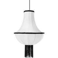 Beliani - Hängelampe Weiß u. Schwarz mit Nylon Schirm mit Fransen Quasten Modernes Design Beleuchtung Hängeleuchte Esszimmer Wohnzimmer Schlafzimmer von BELIANI