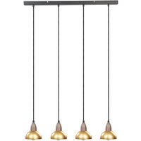 Beliani - Hängeleuchte Messing und Schwarz Metall 4-Flammig mit Schirm Glockenform Langem Kabel Modern Industrie Design für Esstisch Wohnzimmer von BELIANI