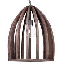 Hängeleuchte Dunkelbraun Mango Holz 1-Flammig Gitter-Design Glühbirnen-Optik Handgefertigt Boho Rustikal für Esstisch Wohnzimmer Flur Wohnküche Hängeleuchte Dunkelbraun Mango Holz 1-Flammig Gitter-Design Glühbirnen-Optik Handgefertigt Boho Rustikal für Esstisch Wohnzimmer Flur Wohnküche von BELIANI
