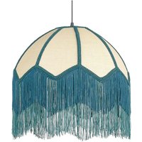 Hängeleuchte Natürlich Papierschirm Oval mit Blauen Fransen Langes Kabel Retro Design Beleuchtung Leuchte Esszimmer Schlafzimmer Wohnzimmer Hängeleuchte Natürlich Papierschirm Oval mit Blauen Fransen Langes Kabel Retro Design Beleuchtung Leuchte Esszimmer Schlafzimmer Wohnzimmer von BELIANI