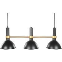 Beliani - Hängeleuchte Schwarz und Gold Metall 3-flammig runde Schirme für Esszimmer Industrie Look Elegant Klassisch von BELIANI