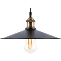 Hängeleuchte Schwarz und Messing Metall mit Schirm in Trichterform Retro Stil von BELIANI